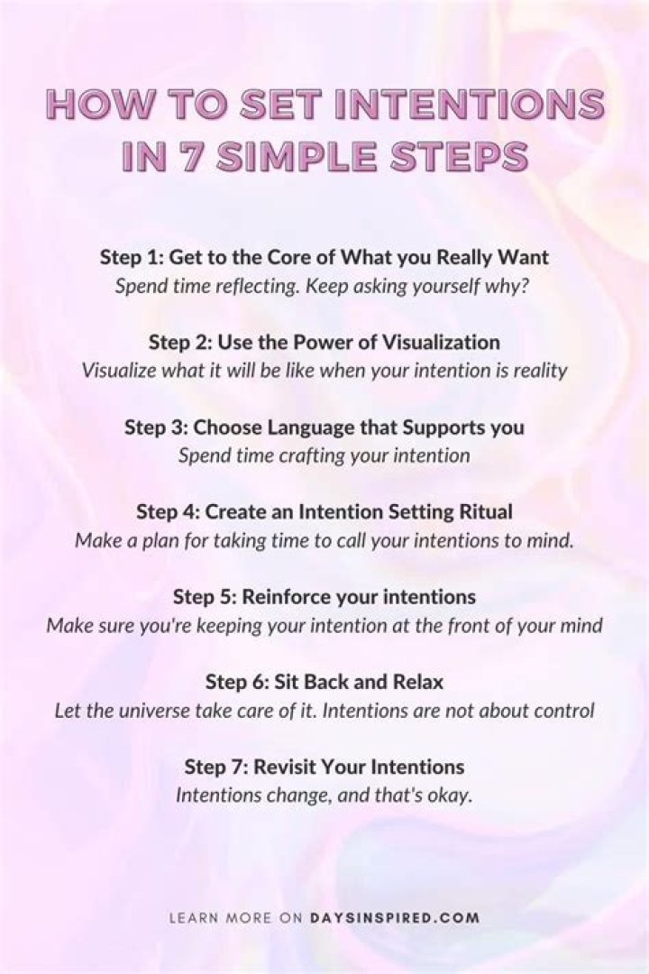 What is an example of setting an intention?