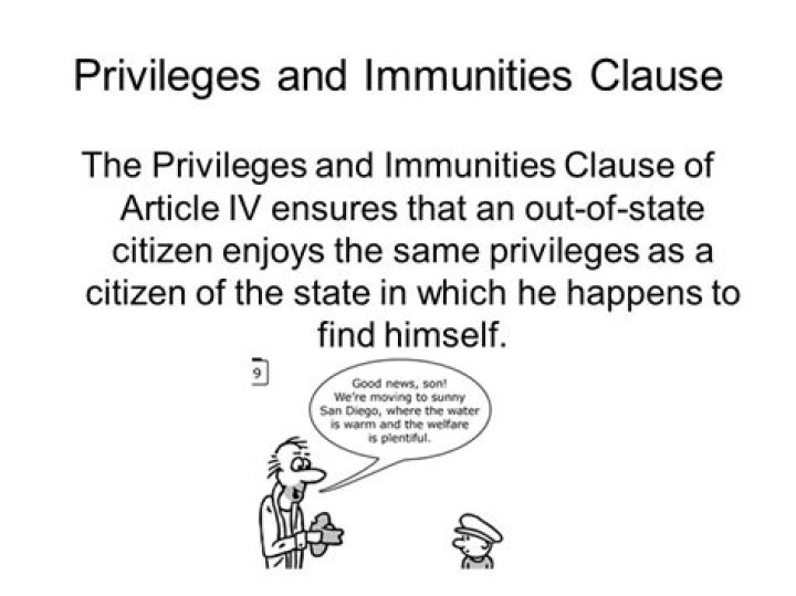What is an example of the privileges and immunities clause?