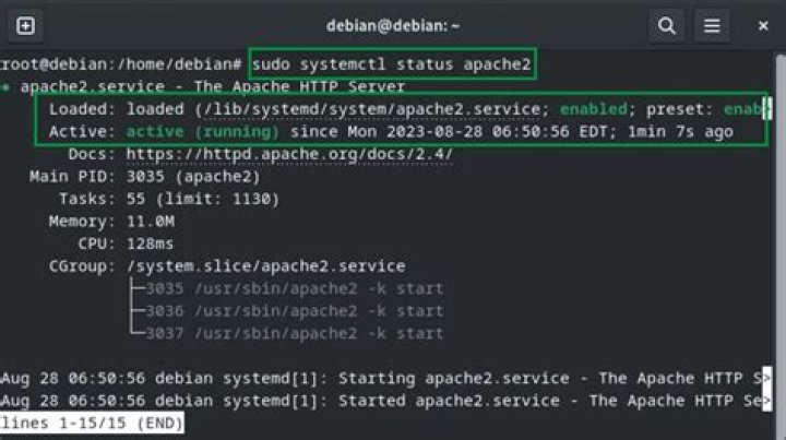 What is apache2 default Debian?