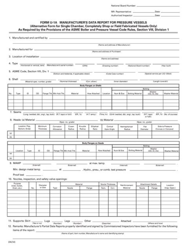 What is Form U 1A?
