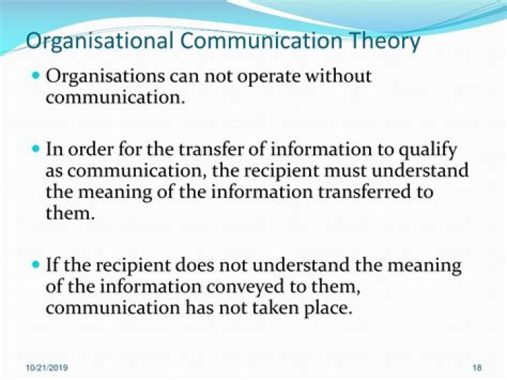 What is organizational communication theory?