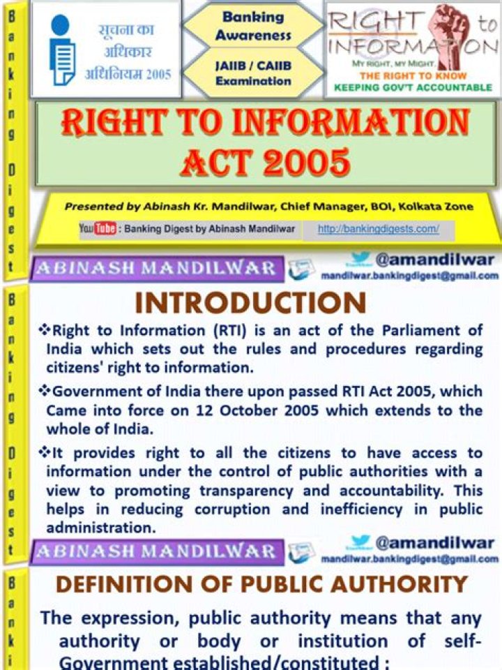 What is Right to Information Act 2005 explain?