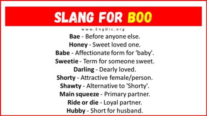 What is slang for Boo Boo?
