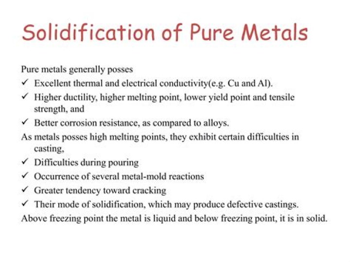 What is solidification of pure metals and alloys?