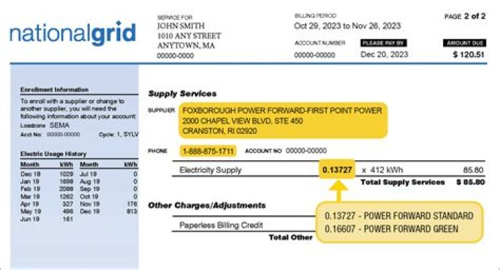 What is supply services on National Grid bill?