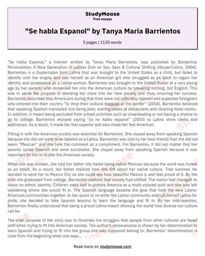 What is Tanya Maria Barrientos purpose in writing Se habla Espanol?