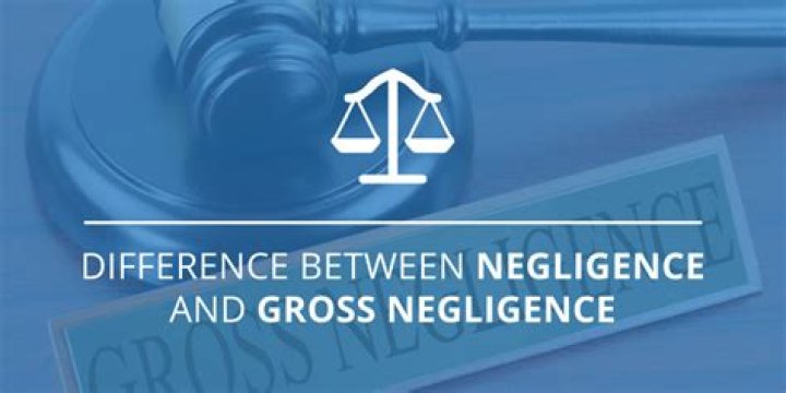 What is the difference between negligence and gross negligence provide an example?