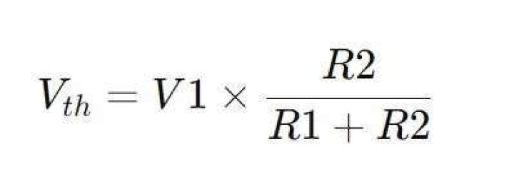 What is the formula for calculating Thevenin voltage?