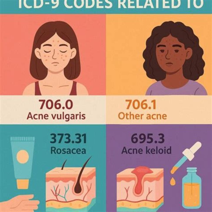 What is the ICD 9 code for acne?