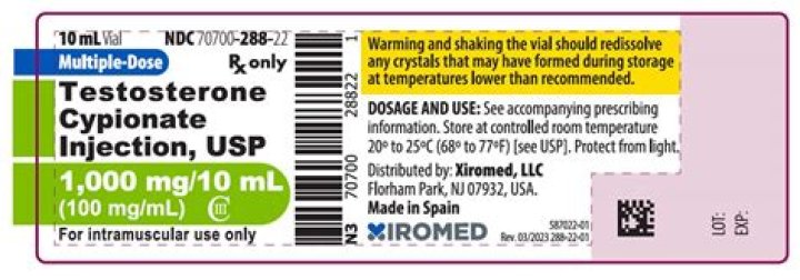 What is the NDC number for testosterone cypionate?