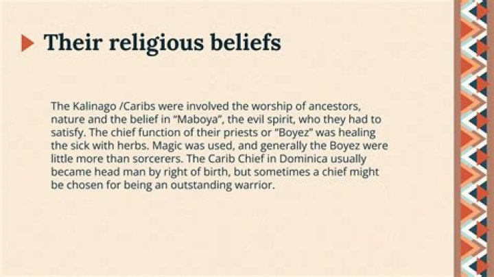 What is the religious practice of the Tainos and Kalinagos?