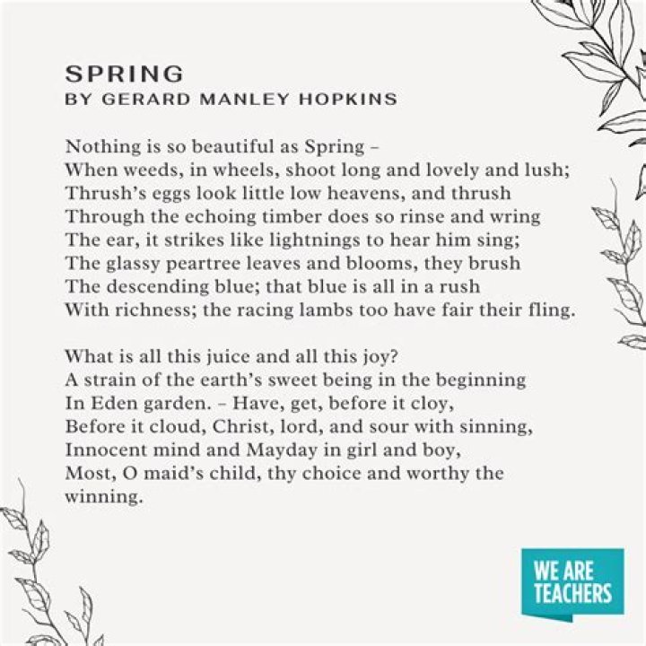 What is the theme of spring by Gerard Manley Hopkins?