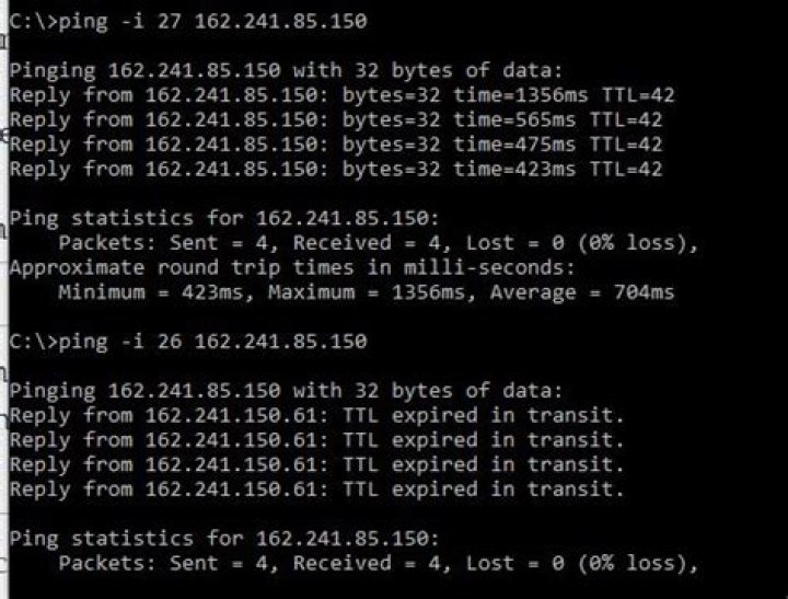 What is the TTL in ping?
