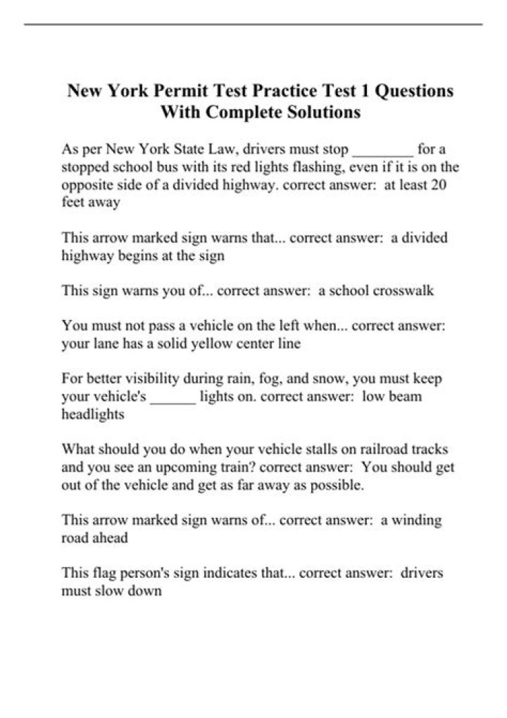 What questions are on the NY permit test?