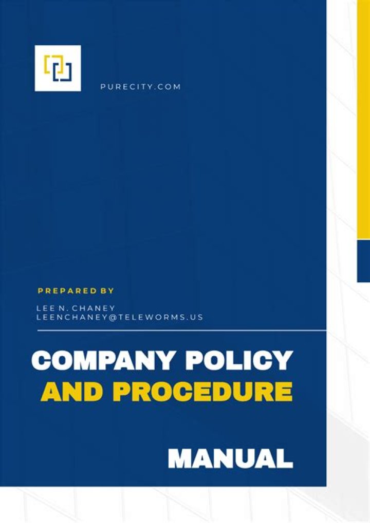 What should be included in a policy and procedures manual?