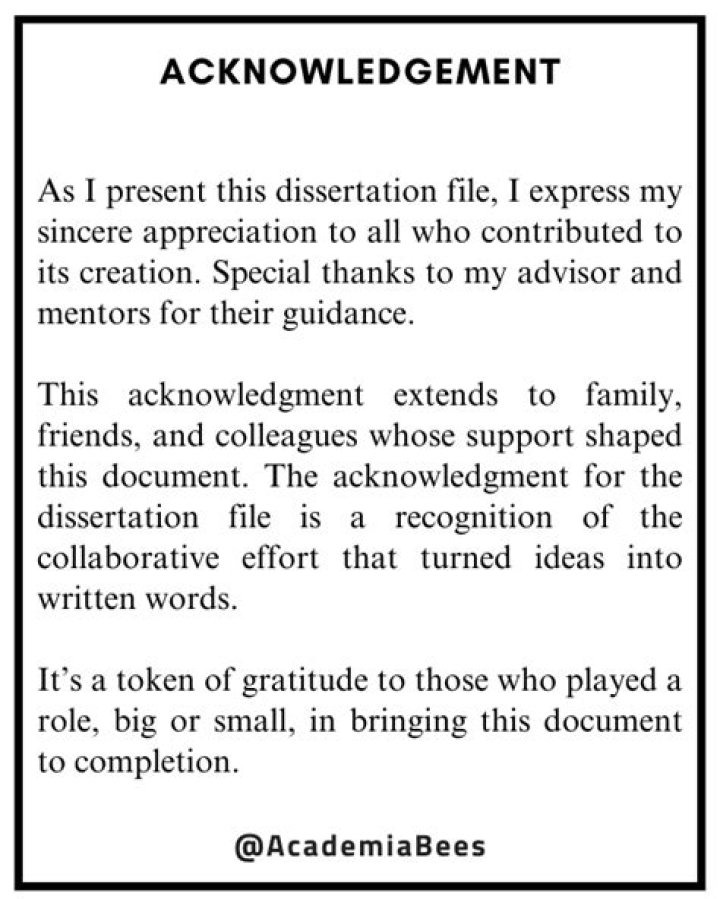 What should I write in my dissertation Acknowledgement?