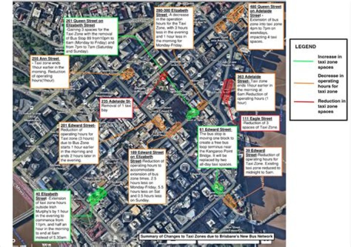 Where are taxi ranks in Brisbane CBD?