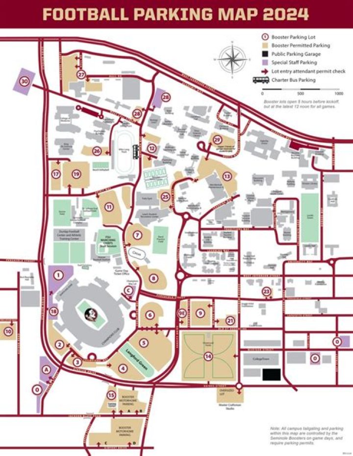 Where can FSU students park on game days?