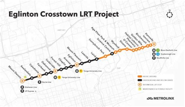 Where does the Eglinton LRT go?