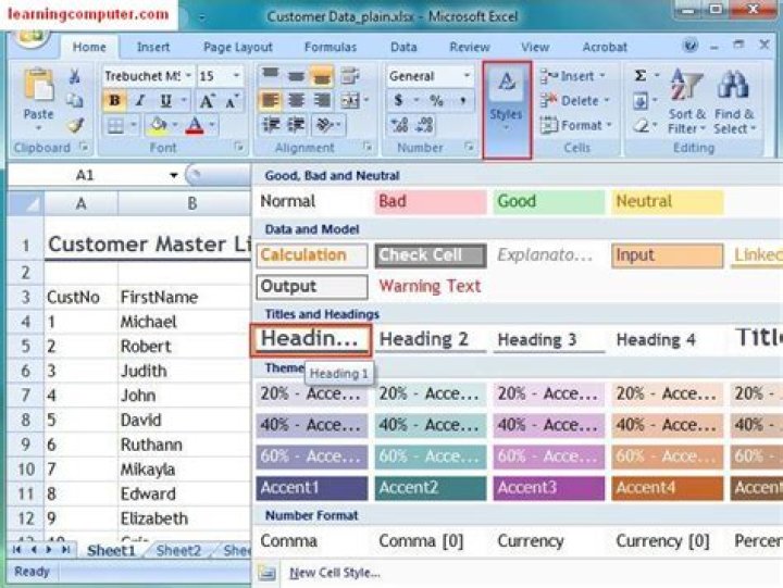 Where is Layout tab Excel 2007?