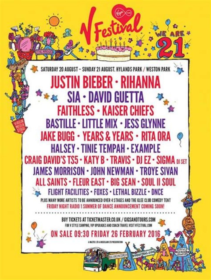 Who headlined V Festival 2016?