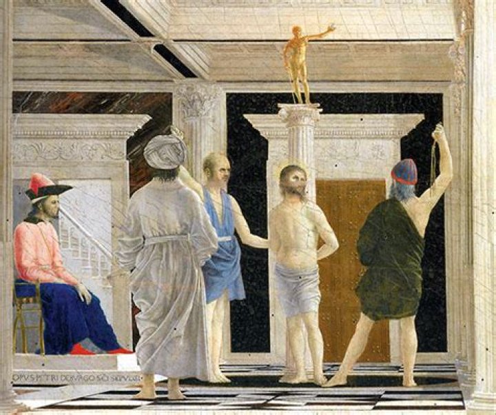 Who is being beaten in Piero della Francesca painting the flagellation?