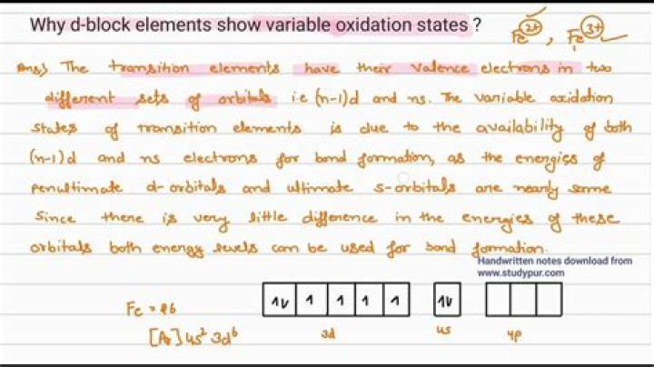Why do d block elements have variable oxidation states?